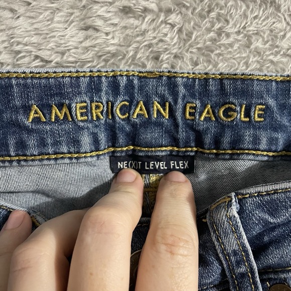 American Eagle Jeans Men Size 28x32 Slim Straight Medium Wash Stretch Blue Denim - Picture 2 of 9